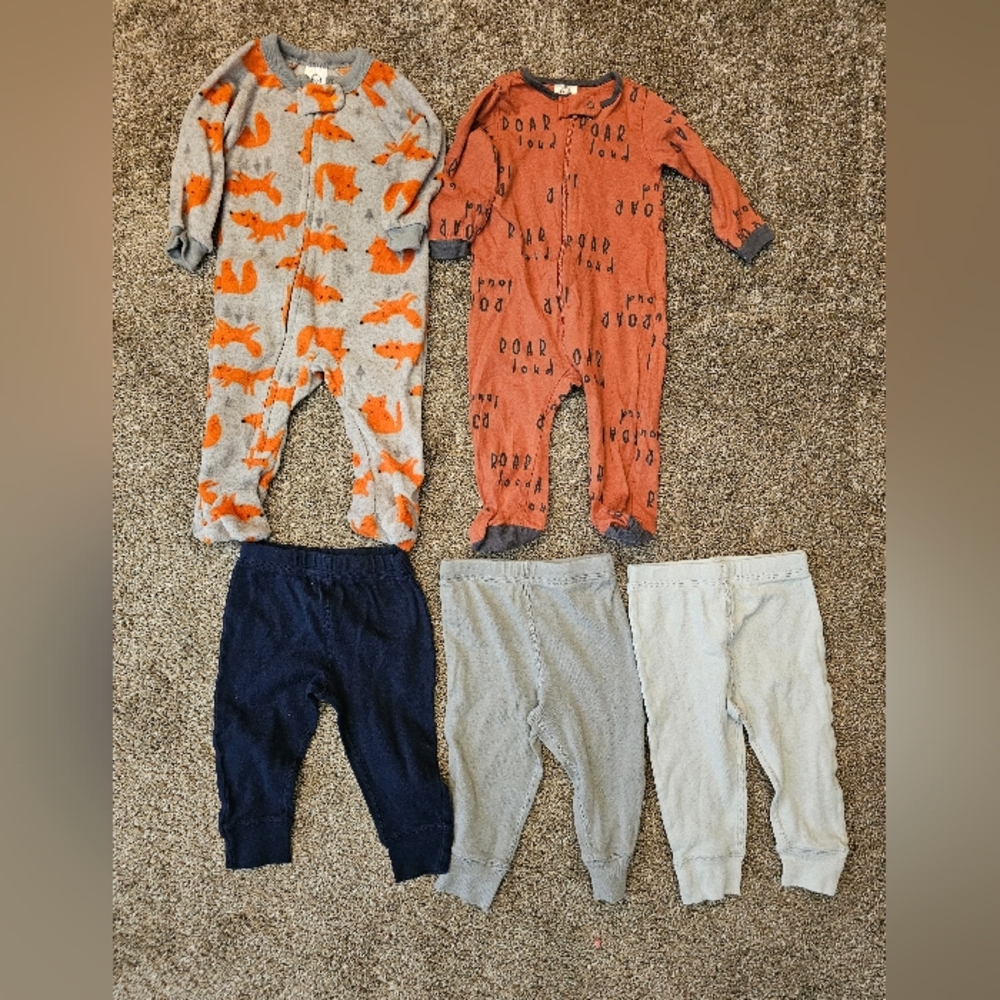 Carhartt Kids One Piece Footies - Orange and Gray